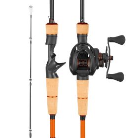 Rod and Fishing Reel Combo, IM7 Carbon Fiber Baitcasting Rod and Reel Combo, Bass Fishing Pole with 6+1 BB System, 7.0:1 Gear Ratio, Cork Handle (Default: Default)