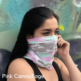 JupiterGear Sports Neck Gaiter Face Mask for Outdoor Activities (Color: Pink Camouflage)